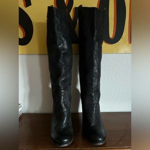 Tall Black Leather FRYE Boots Women’s Size 8